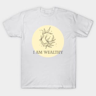 Affirmation Collection - I Am Wealthy (Yellow) T-Shirt